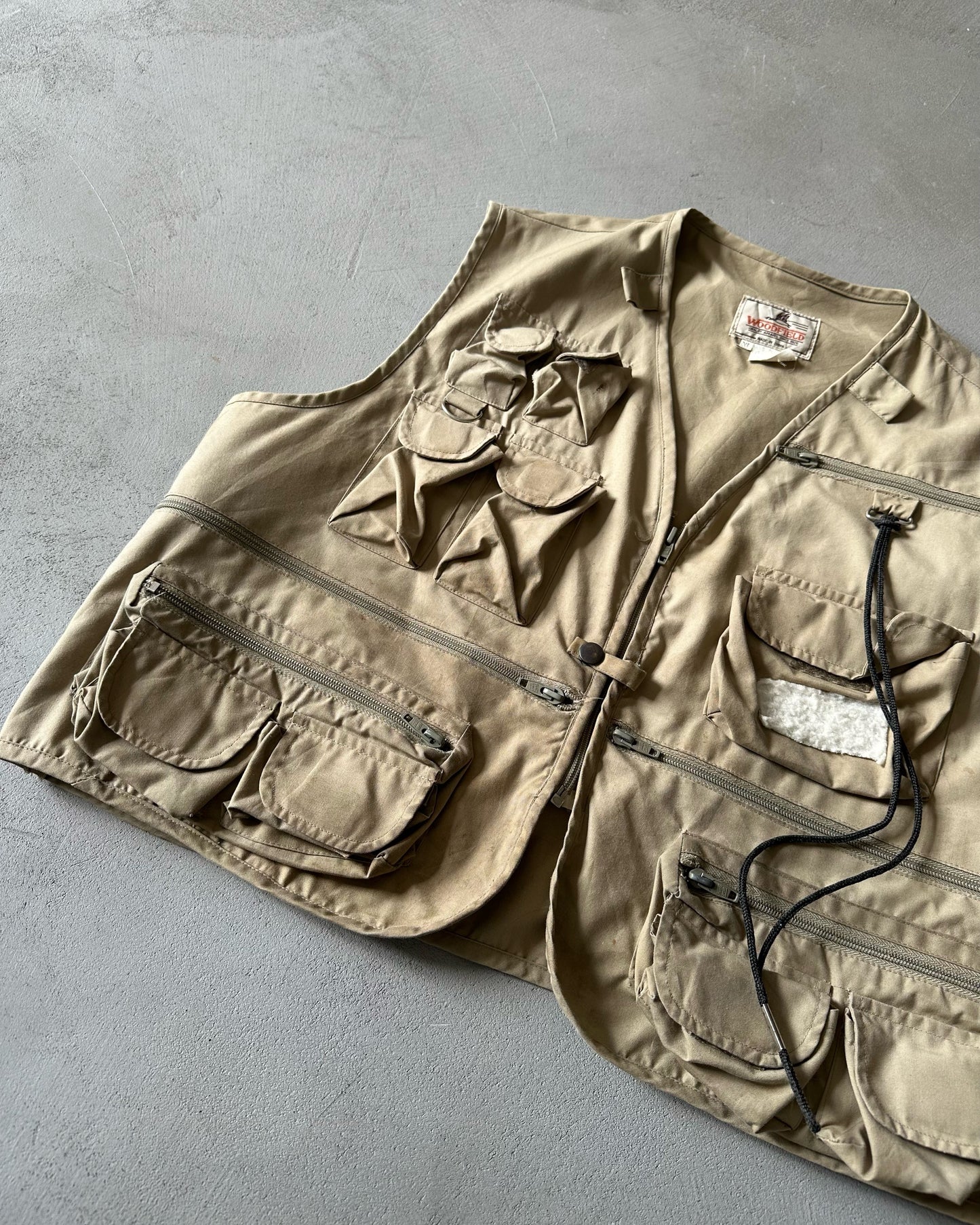 1990s - Tan Woodfield Fishing Vest - L