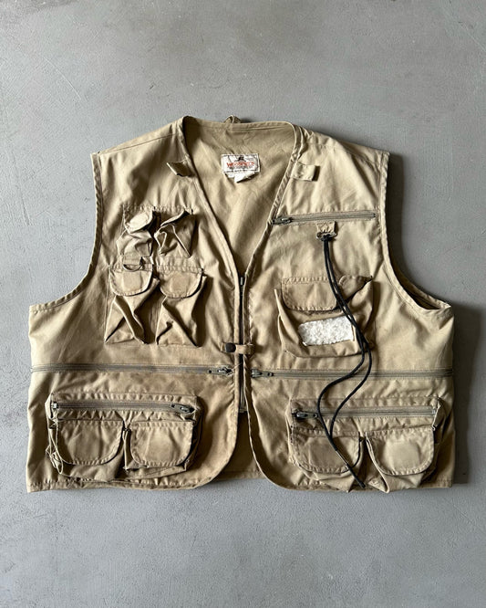 1990s - Tan Woodfield Fishing Vest - L