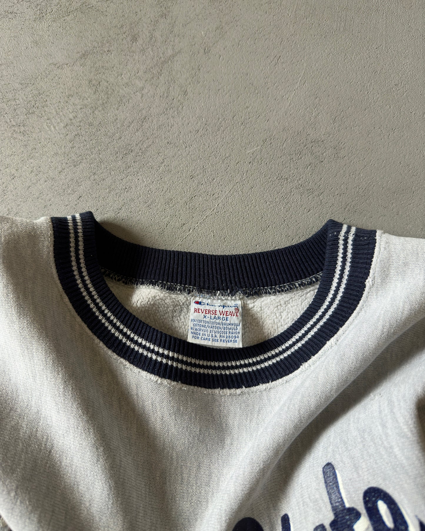 1990s - Grey/Navy Buffalo State Champion RW Crewneck - L