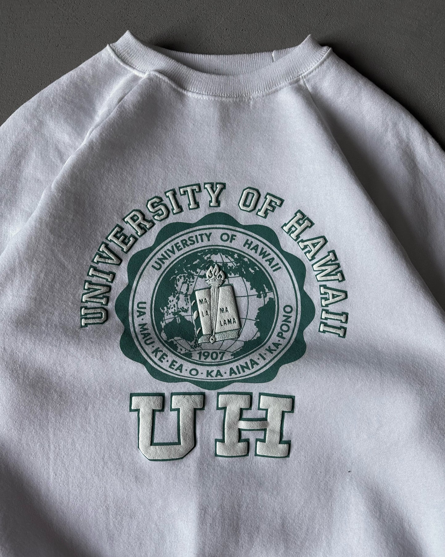 1980s - White "U Of Hawaii" Crewneck - L