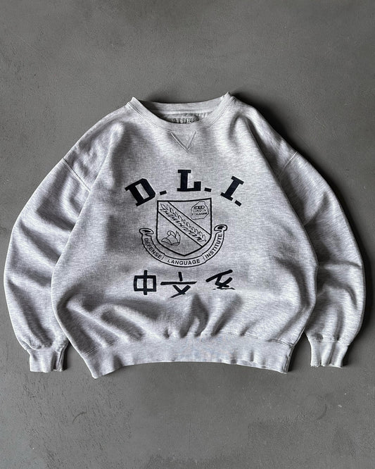 1990s - Heather Grey D.L.I Crewneck - M