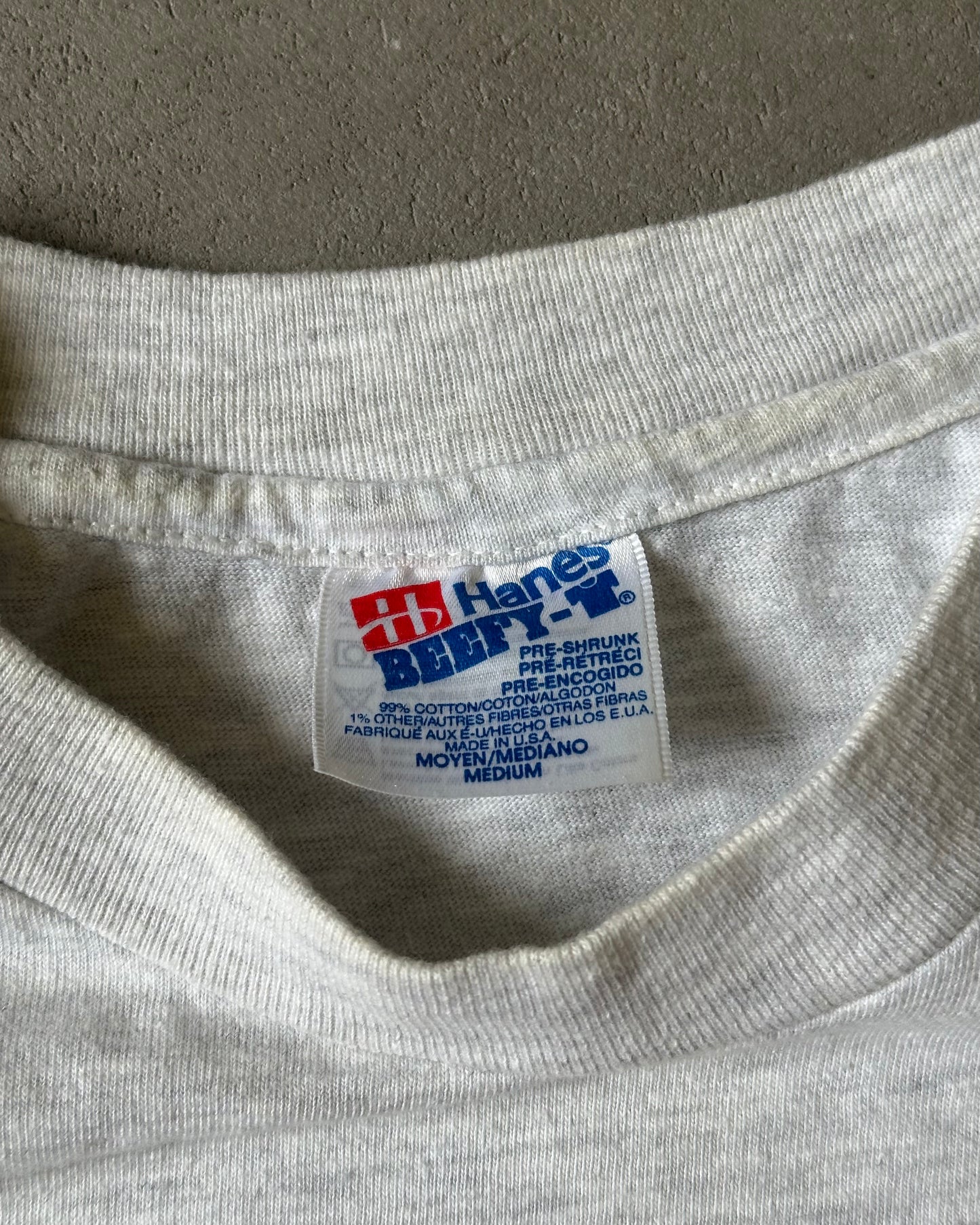 1990s - Ash Grey Push Up Bra T-Shirt - M