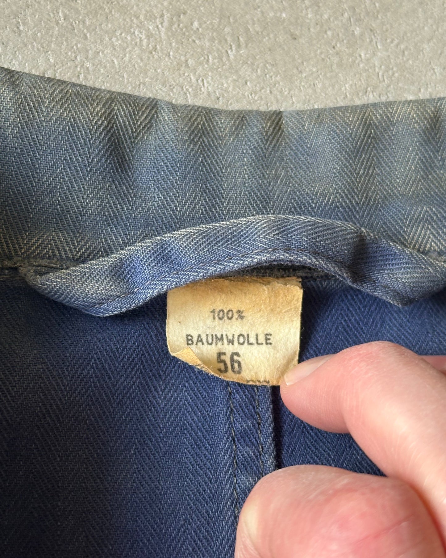1970s - Distressed Navy HBT Euro Chore - XL(Short)