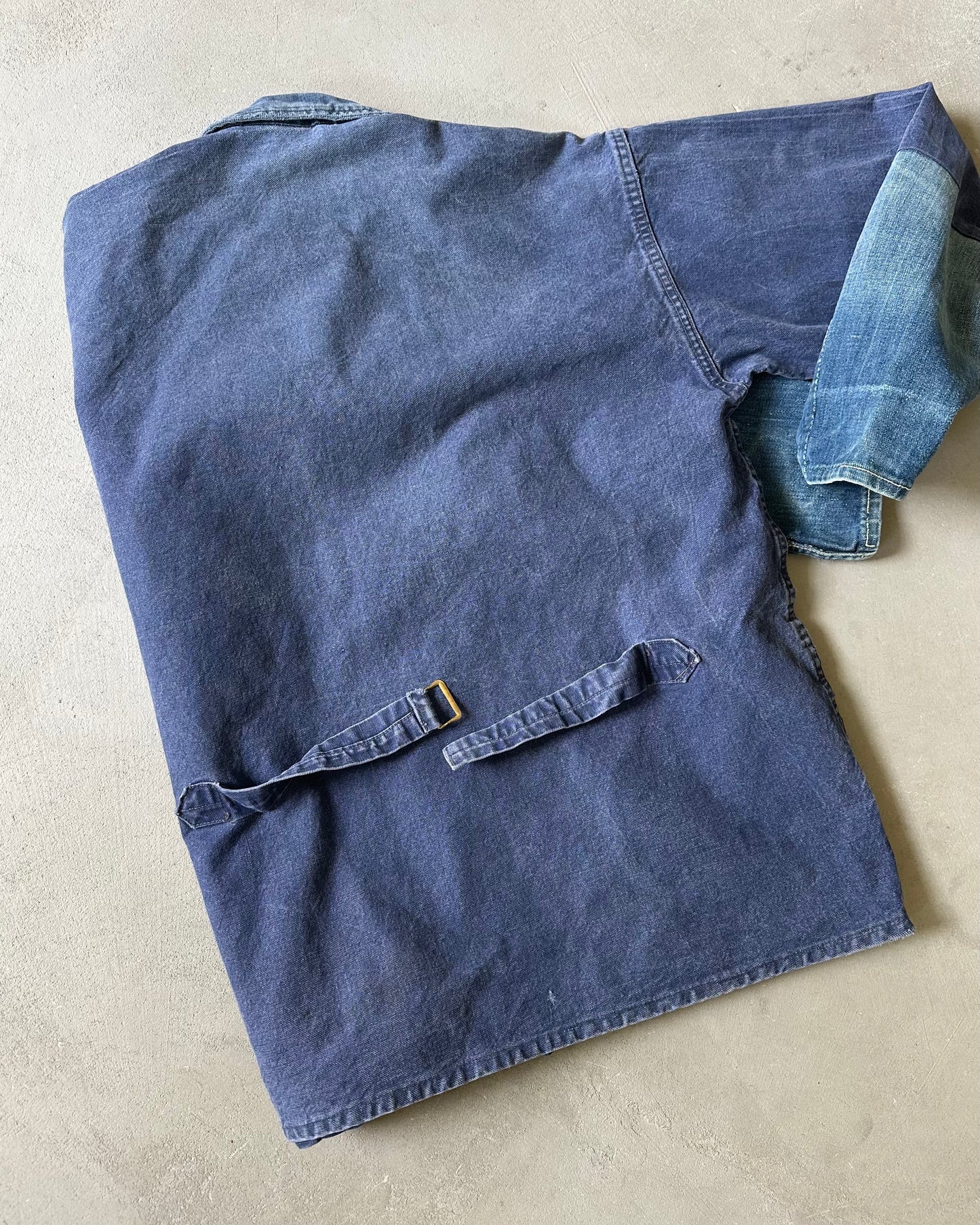1970s - Faded Blue Moleskin Euro Chore - M