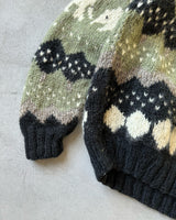 1990s - Green/Black "Elephant" Wool Sweater - L