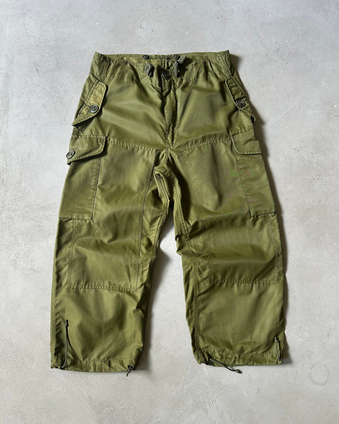 1990s - Green Military Parachute Overpants - M(Short)