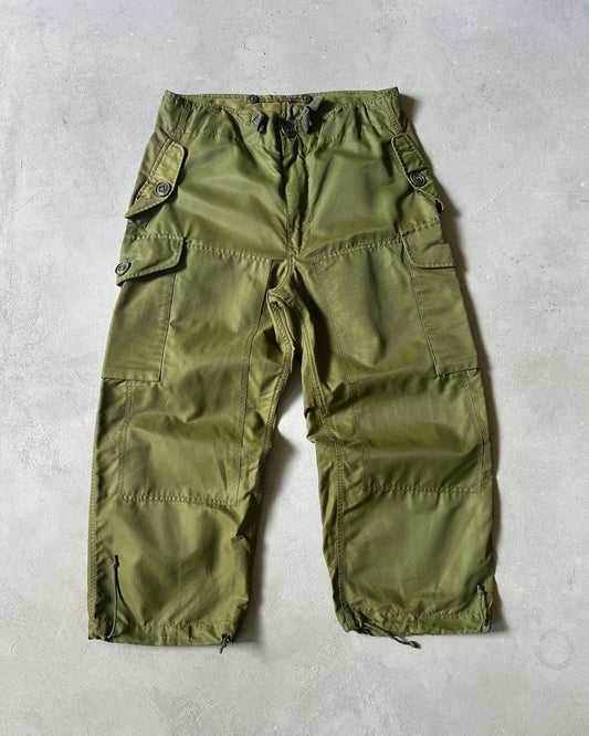 1990s - Green Military Parachute Overpants - M(Short)