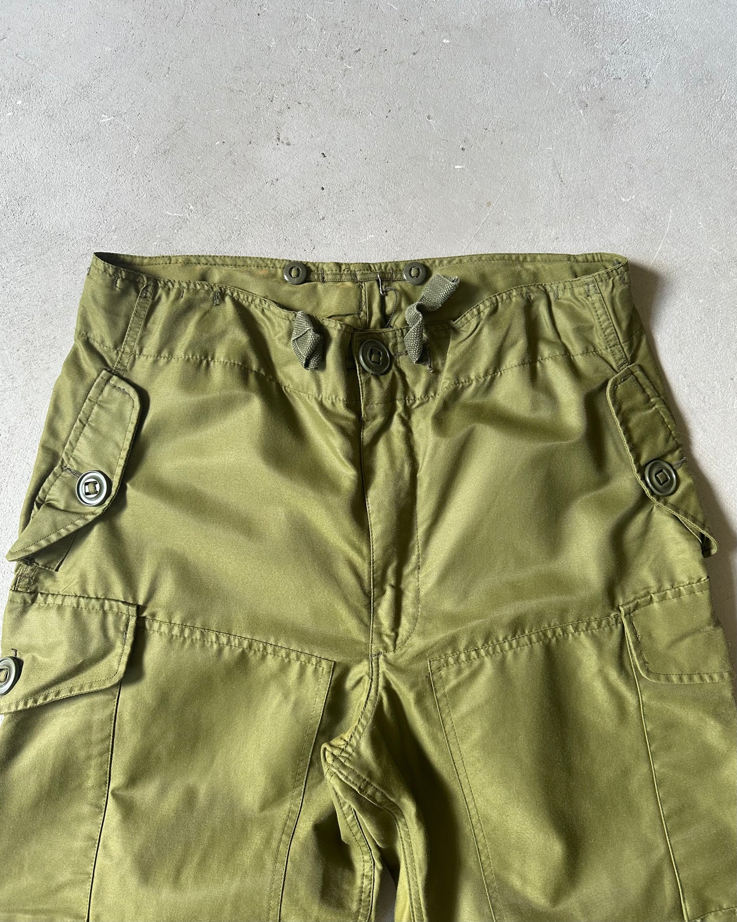 1990s - Green Military Parachute Overpants - M(Short)