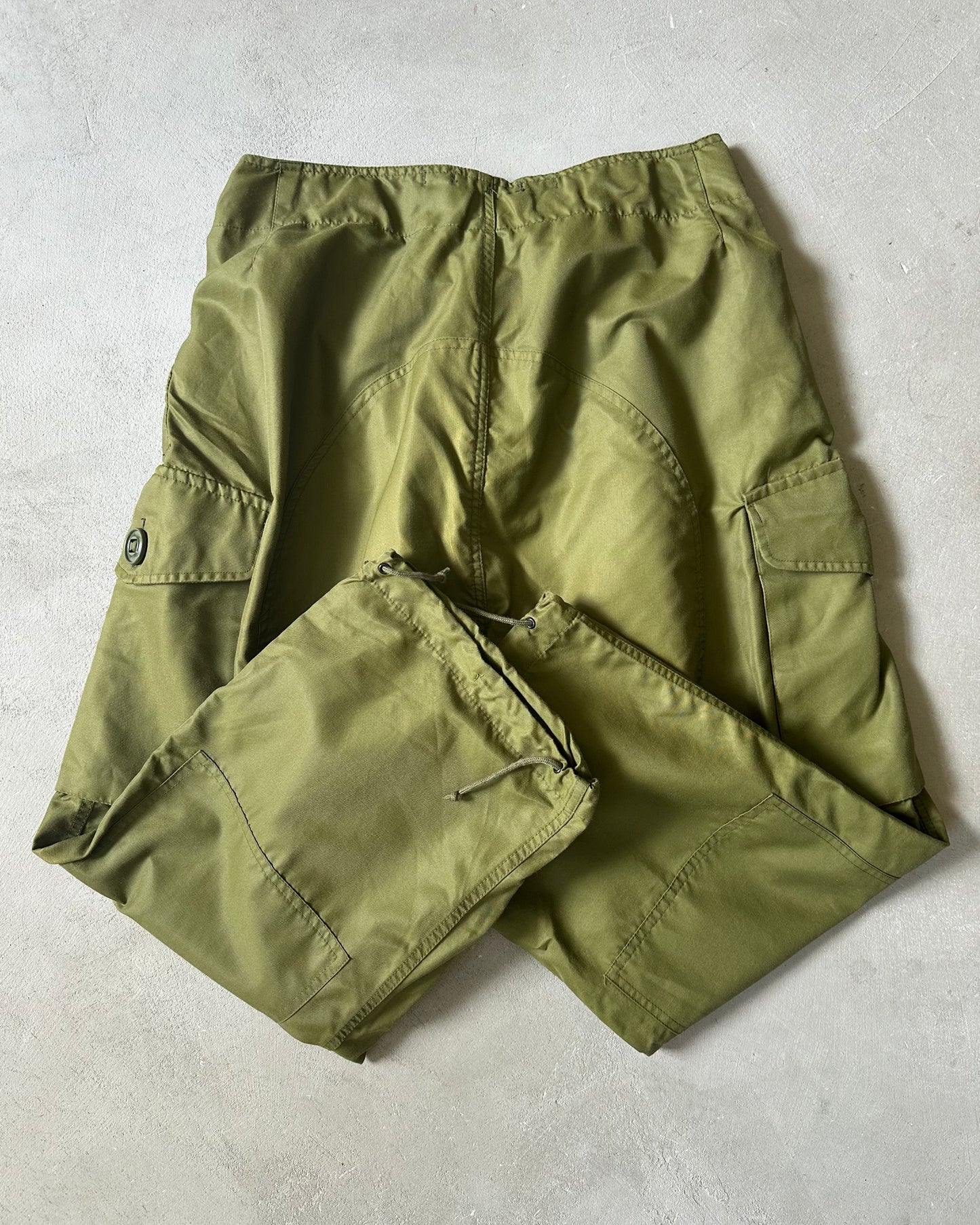 1990s - Green Military Parachute Overpants - M(Short)