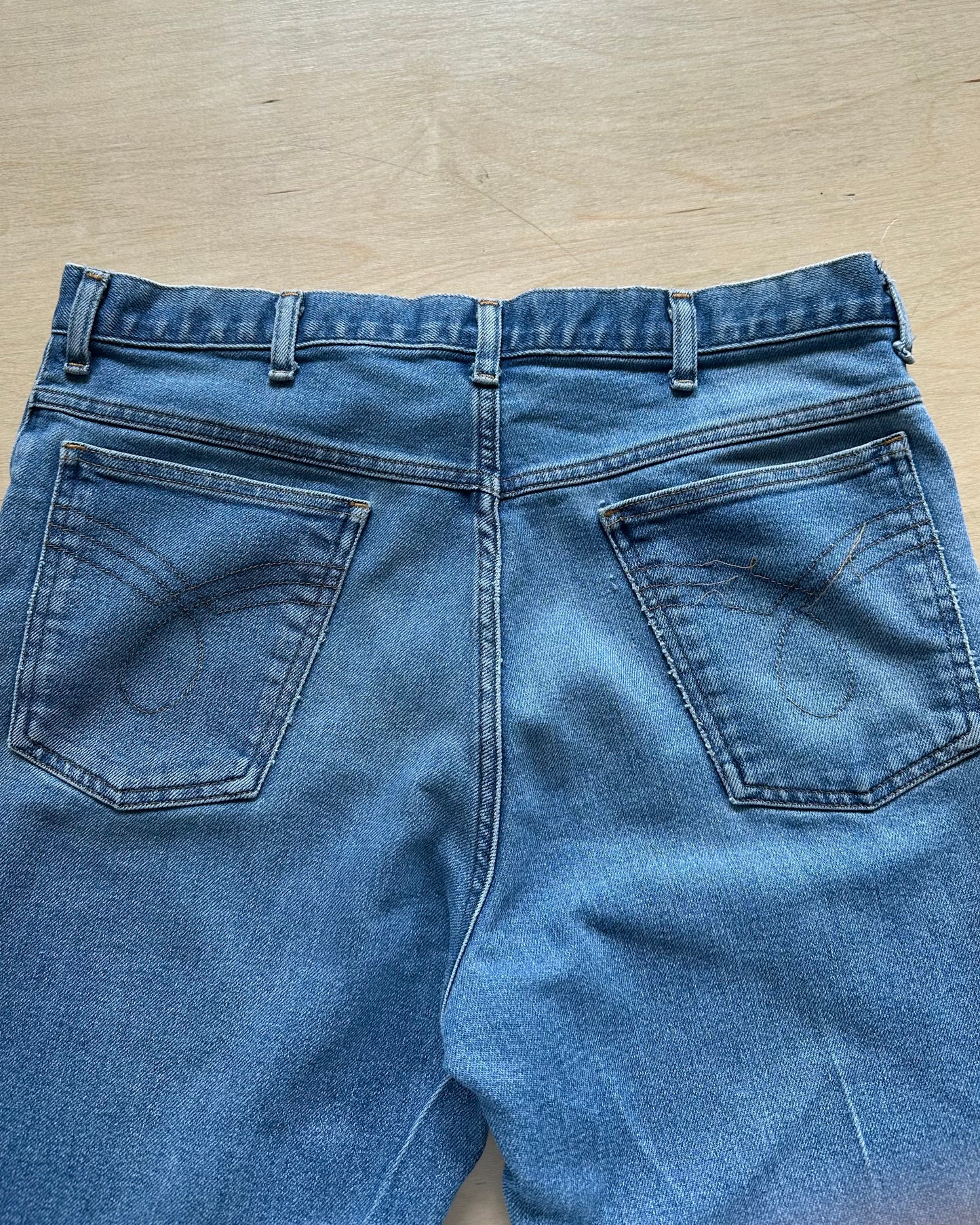 1980s - Faded Blue Bootcut Light Jeans - 33x29