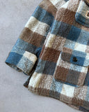 1970s - Brown/Blue Plaid Wool Shacket - M
