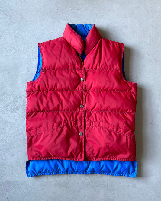 1980s - Red/Blue Reversible Puffer Vest - S/M