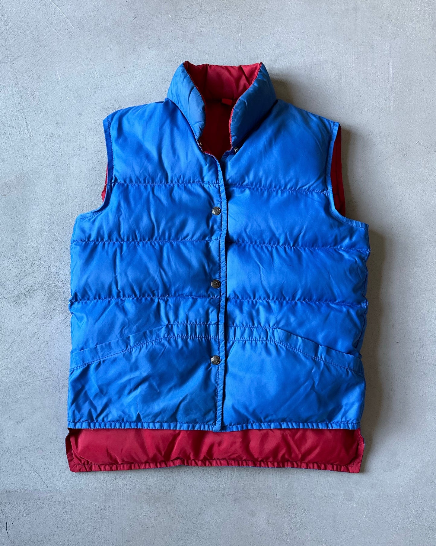 1980s - Red/Blue Reversible Puffer Vest - S/M