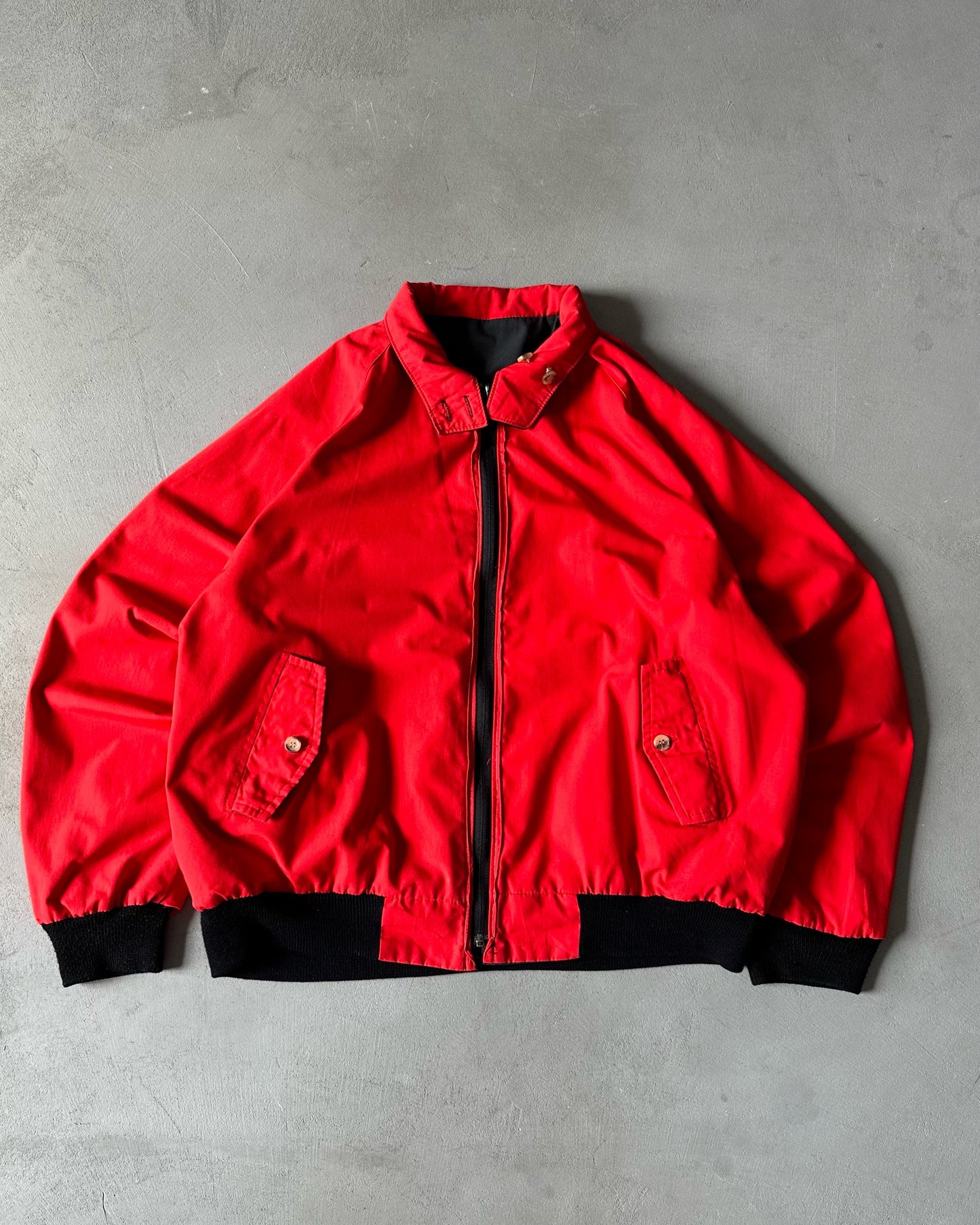 1980s - Black/Red Reversible Harrington Jacket - L