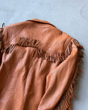 1980s - Caramel Tassel Leather Jacket - S