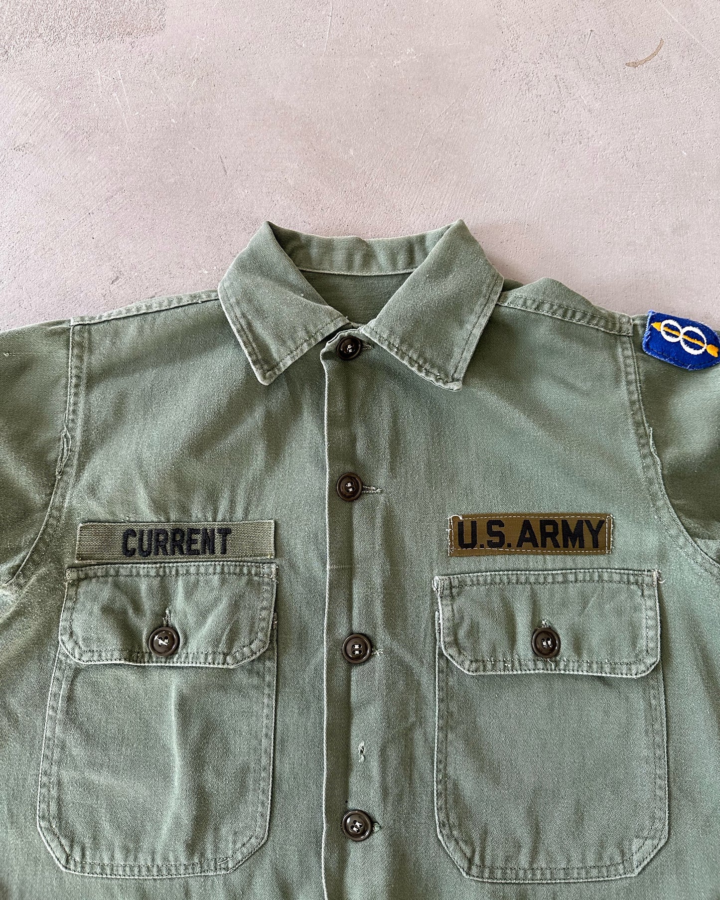 1970s - Military OG-107 Button Up - S/M