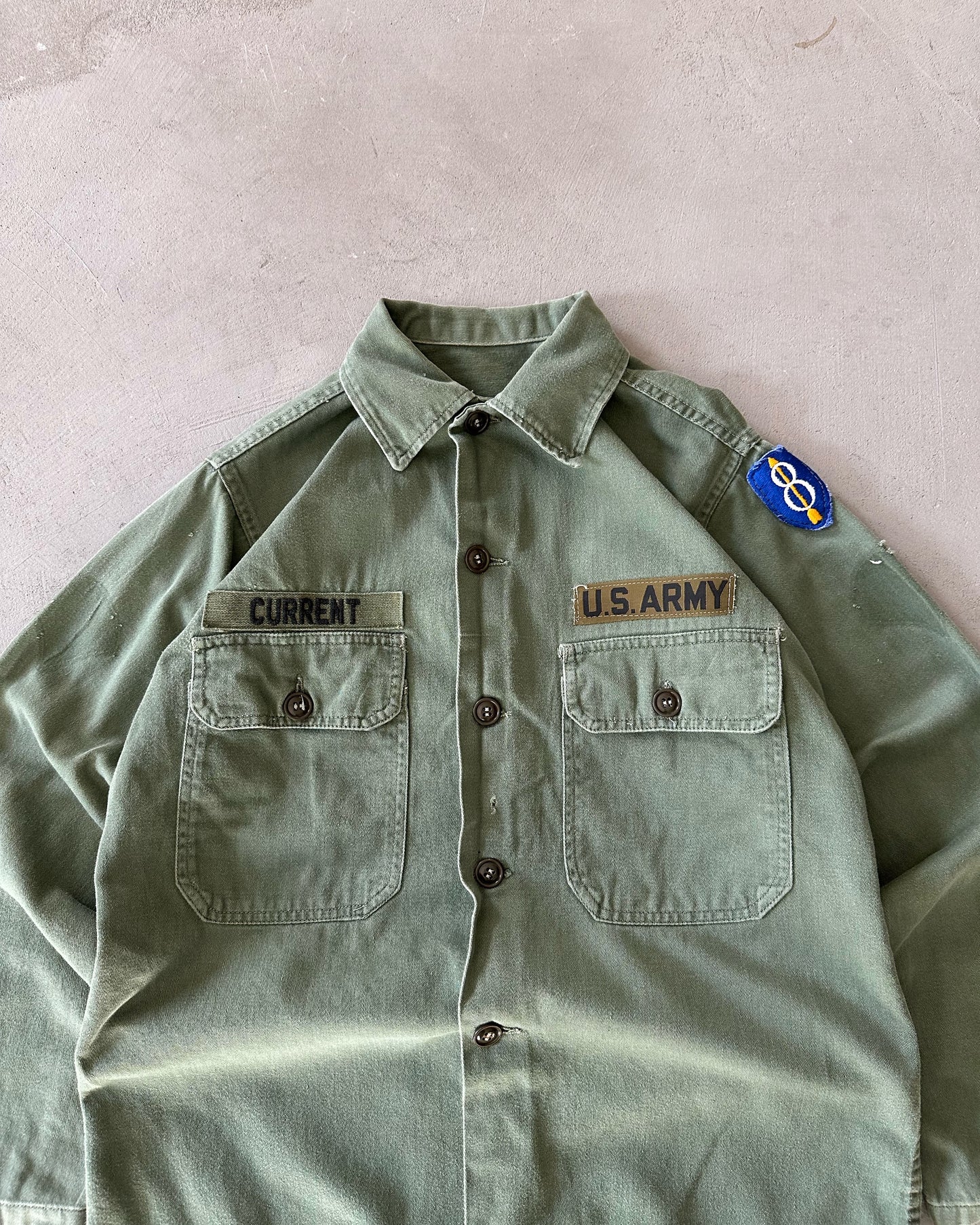 1970s - Military OG-107 Button Up - S/M