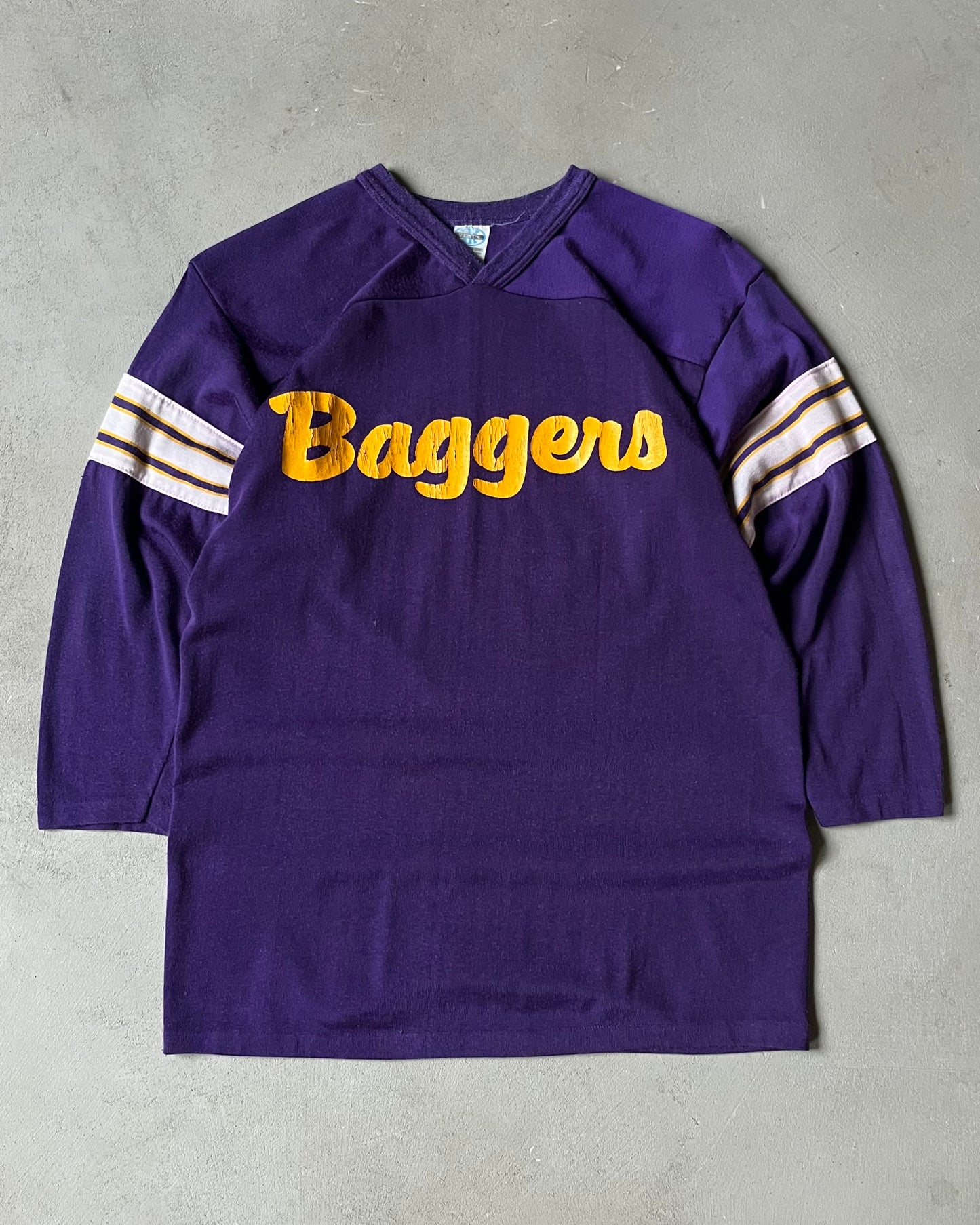 1980s - Purple/Yellow Baggers Jersey - S/M