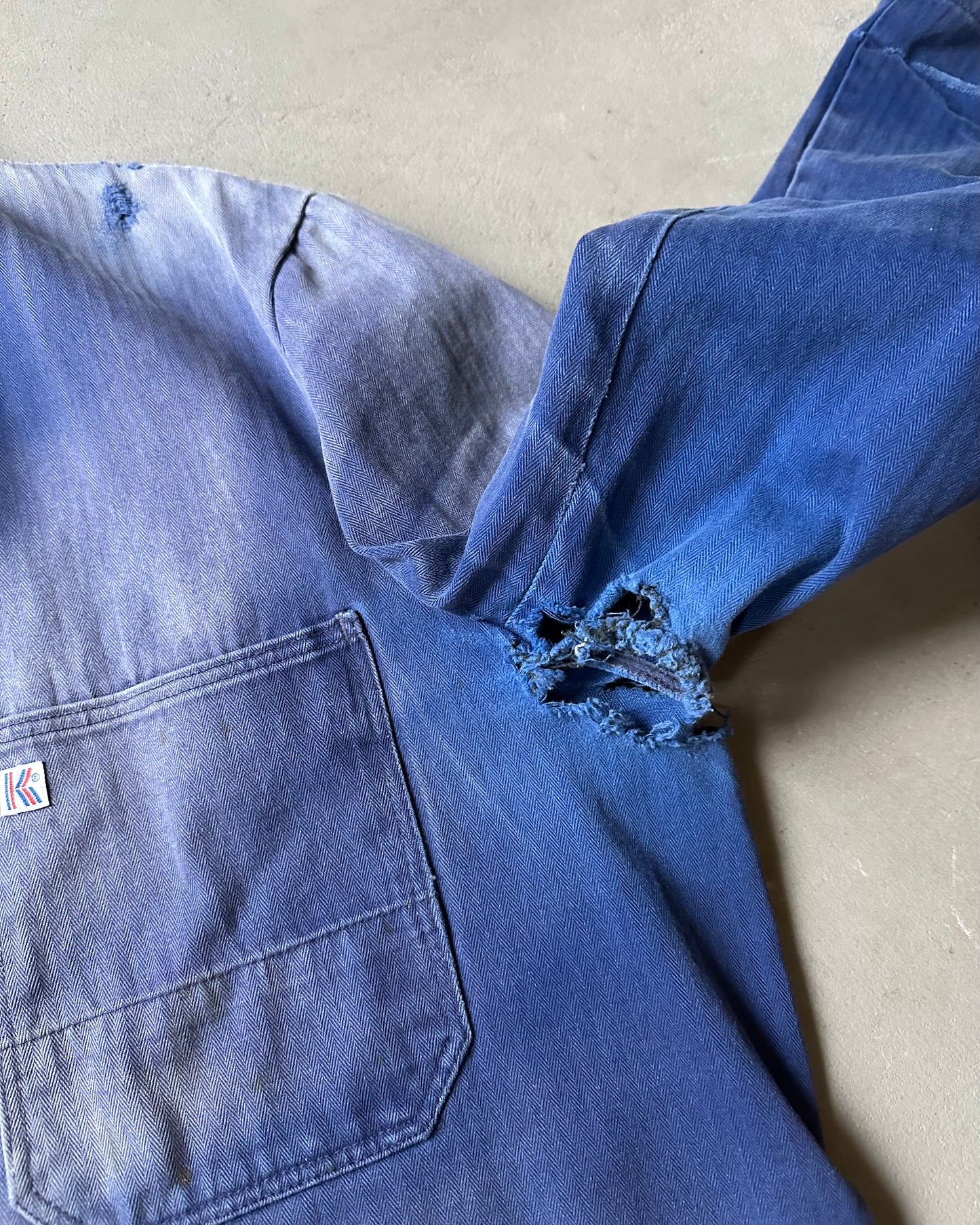 1970s - Distressed Blue Euro Chore - XL
