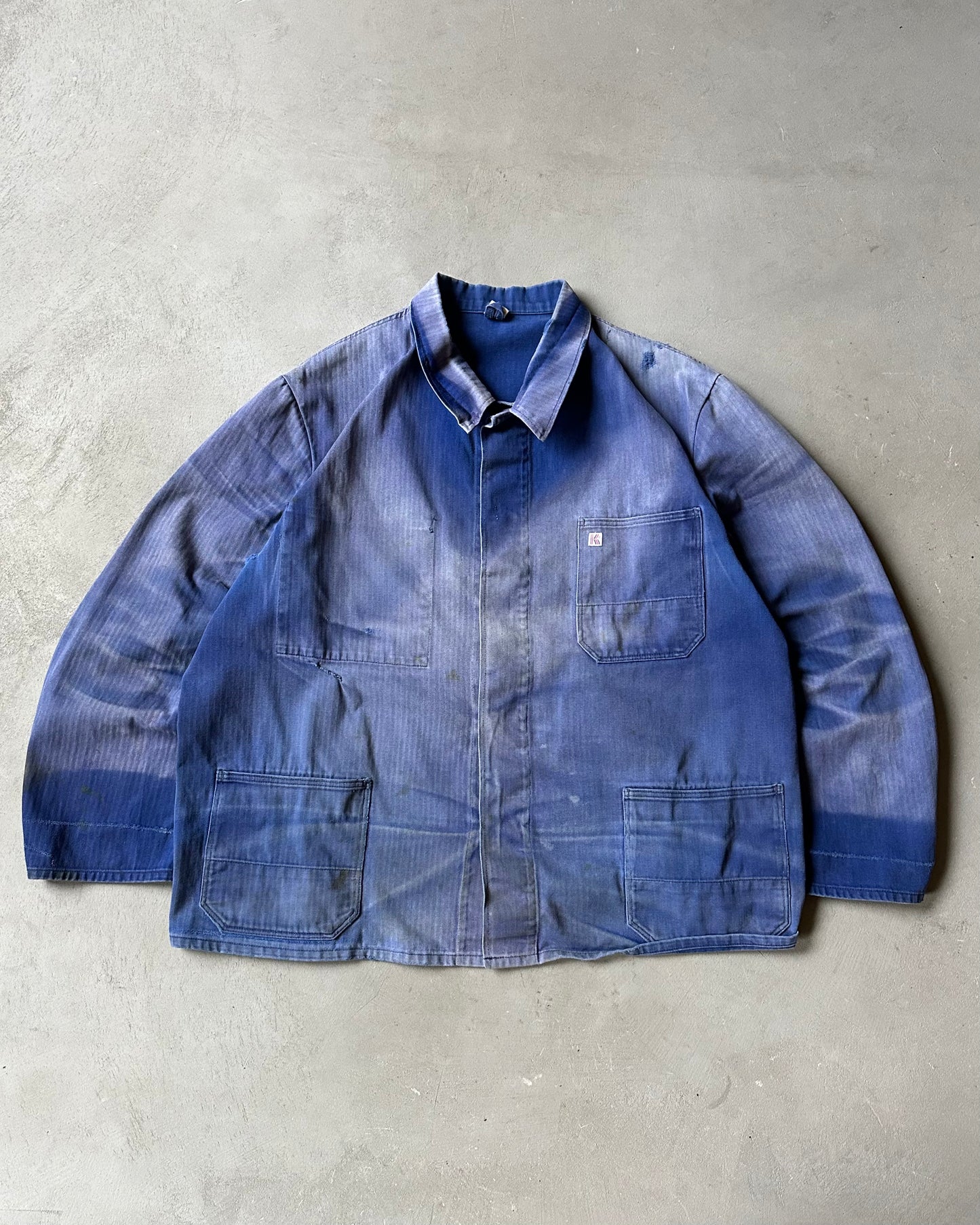 1970s - Distressed Blue Euro Chore - XL