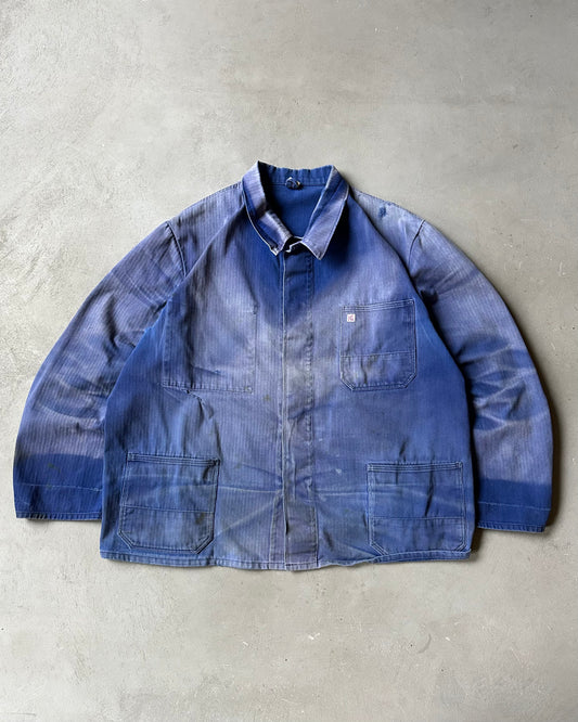 1970s - Distressed Blue Euro Chore - XL