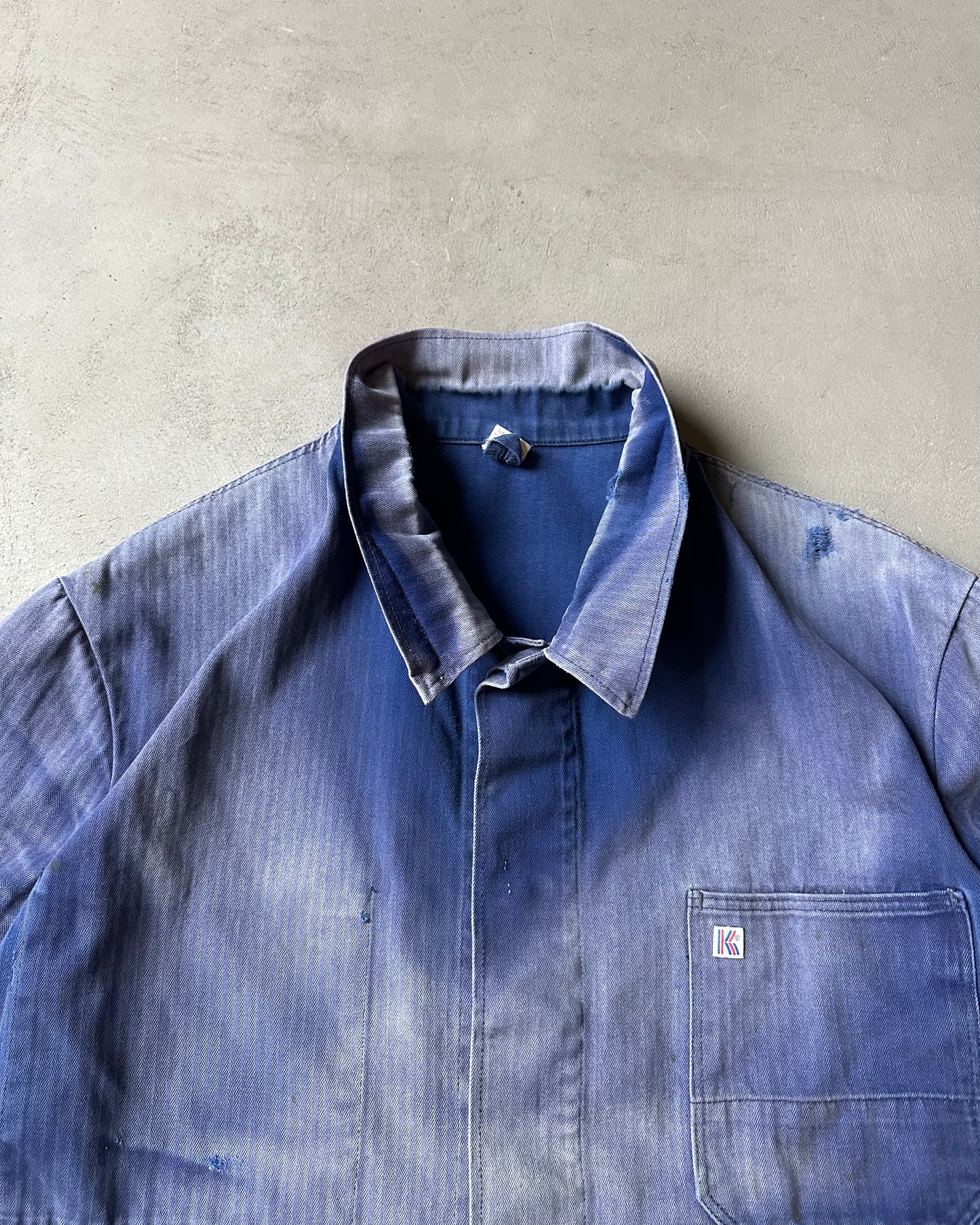 1970s - Distressed Blue Euro Chore - XL