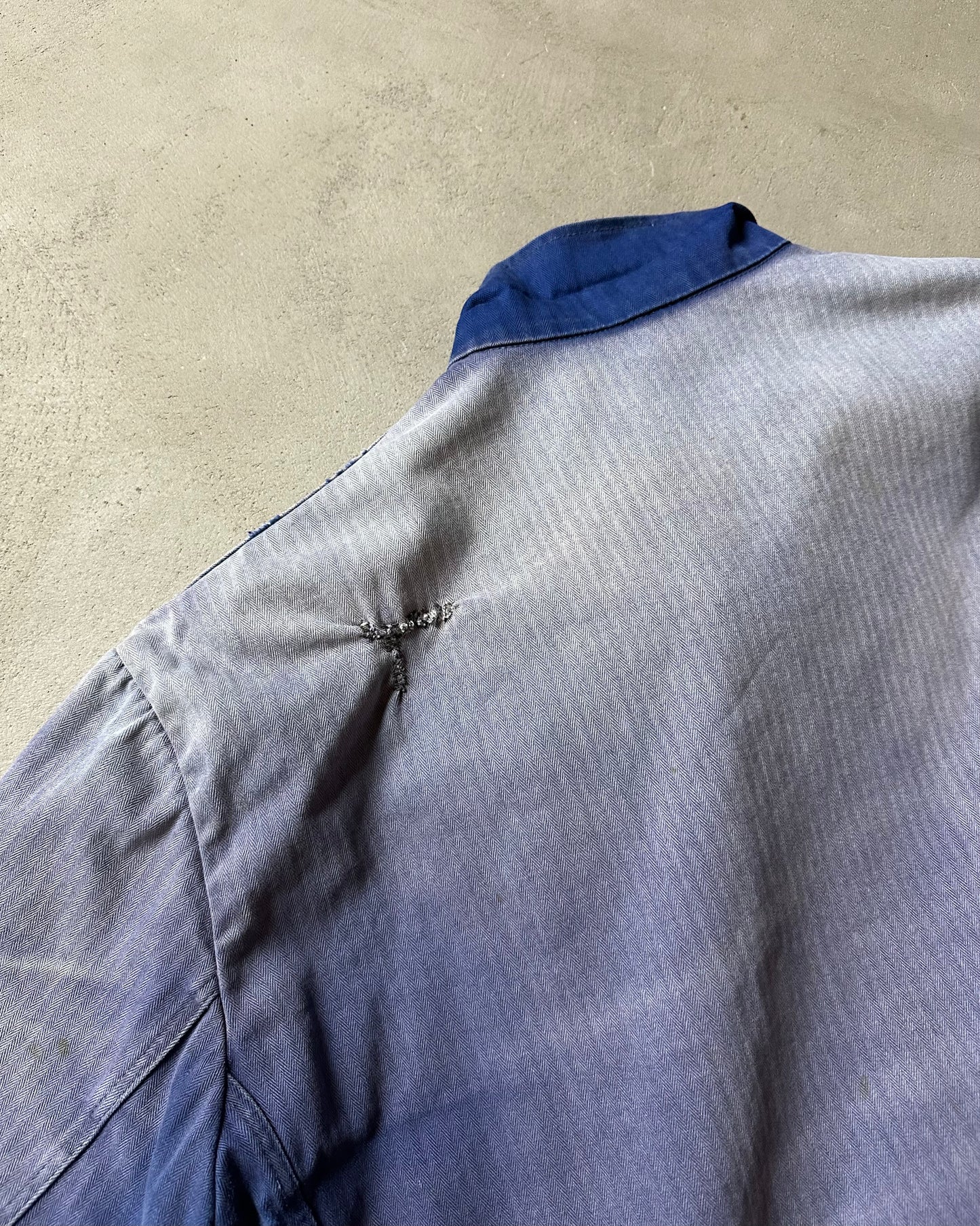 1970s - Distressed Blue Euro Chore - XL