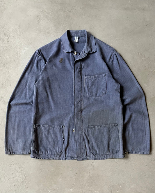 1980s - Distressed Blue Euro HBT Chore - S/M