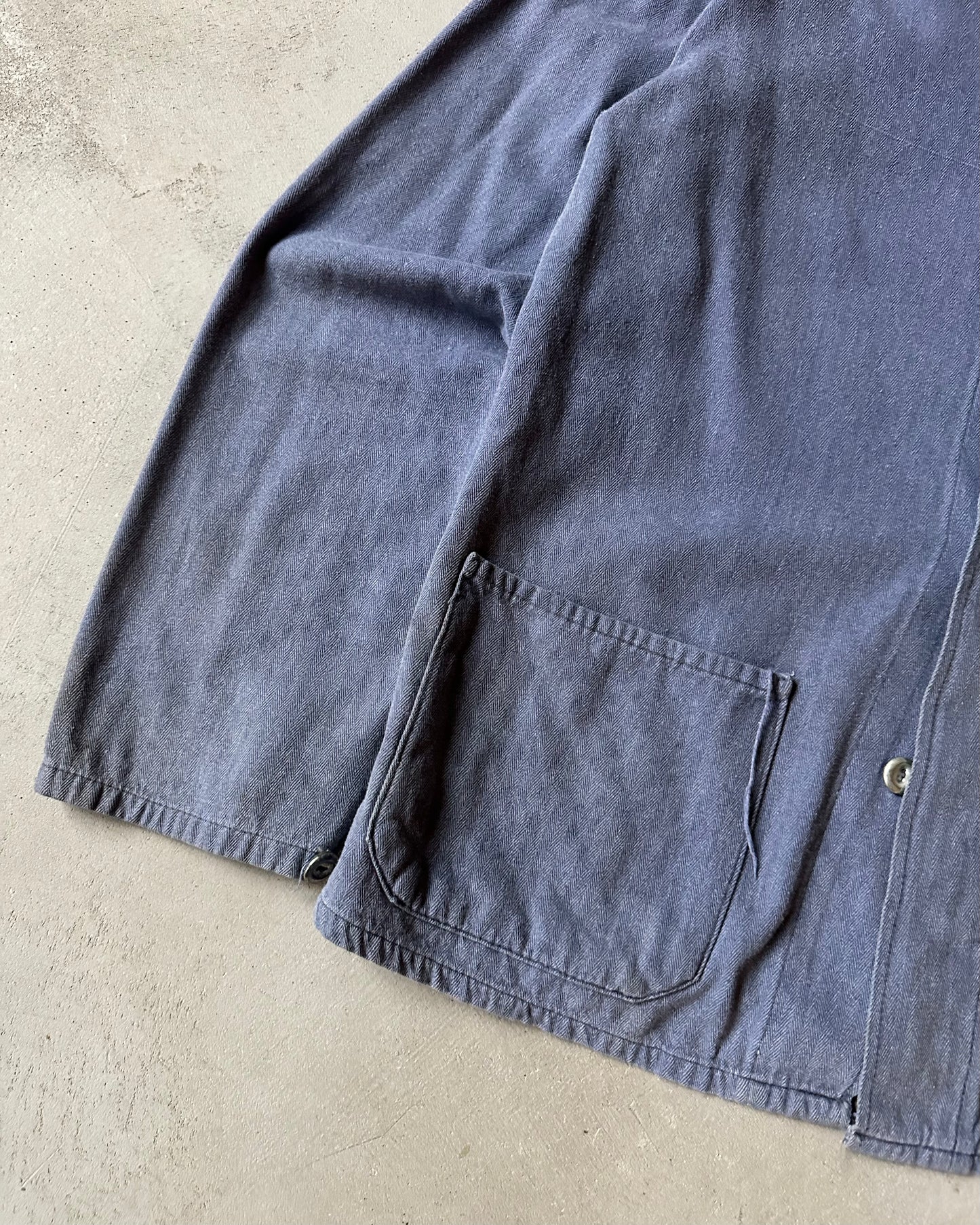 1980s - Distressed Blue Euro HBT Chore - S/M