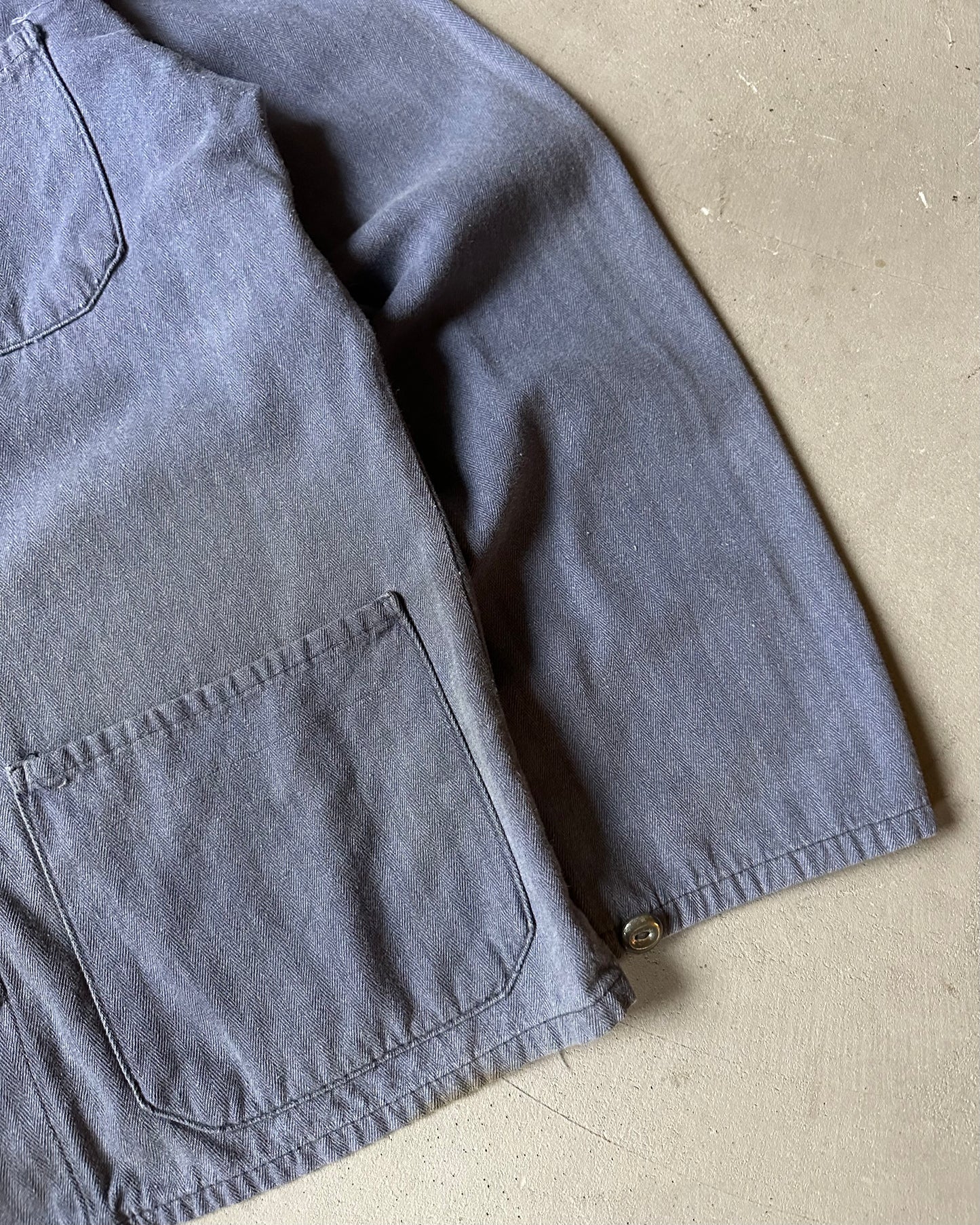 1980s - Distressed Blue Euro HBT Chore - S/M