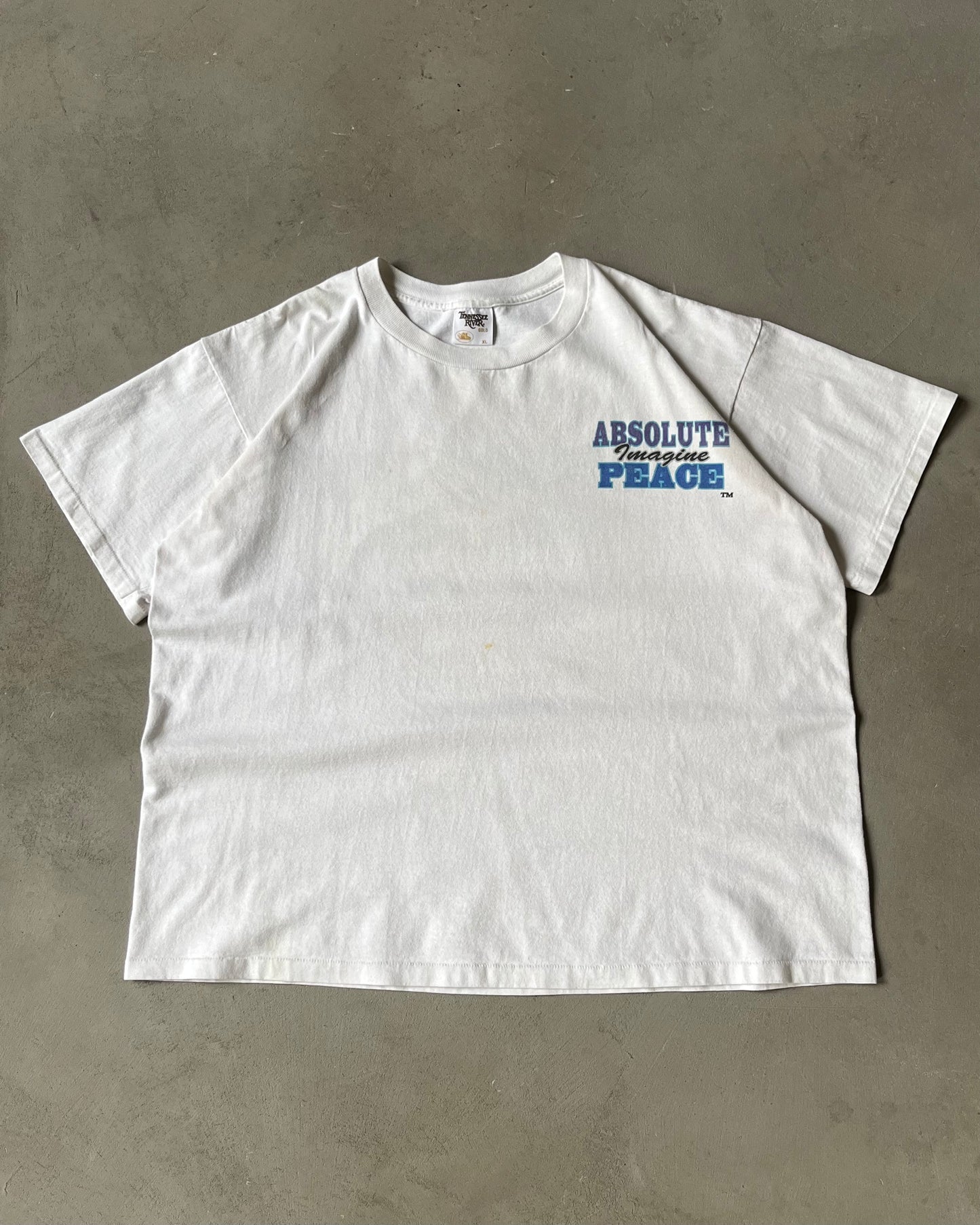 1990s - White Absolute Peace T-Shirt - XL