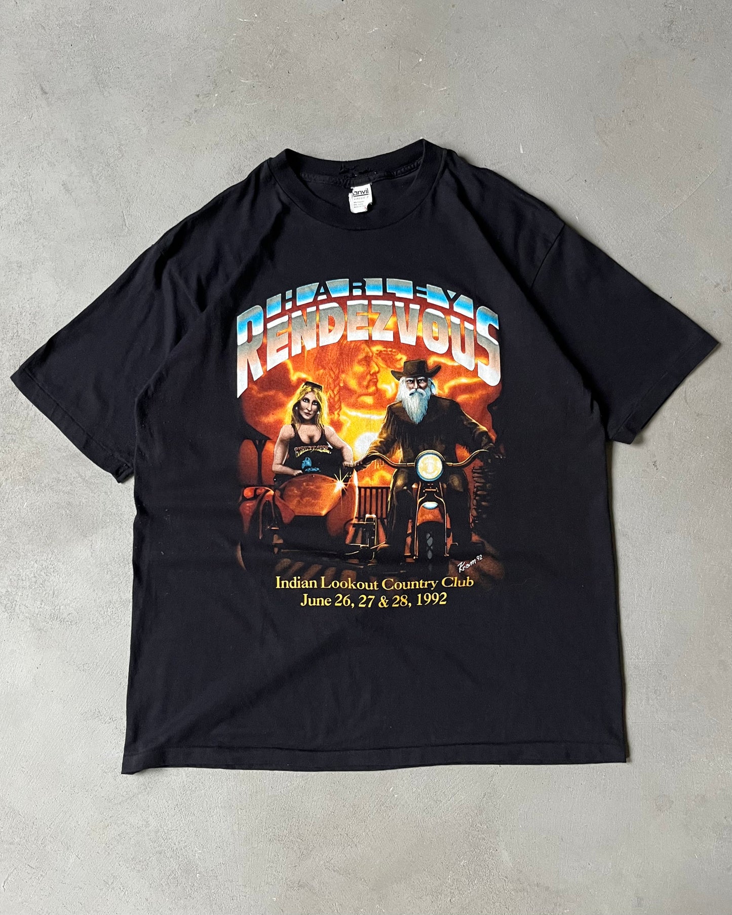 1990s - Distressed Black Harley-Davidson T-Shirt - L