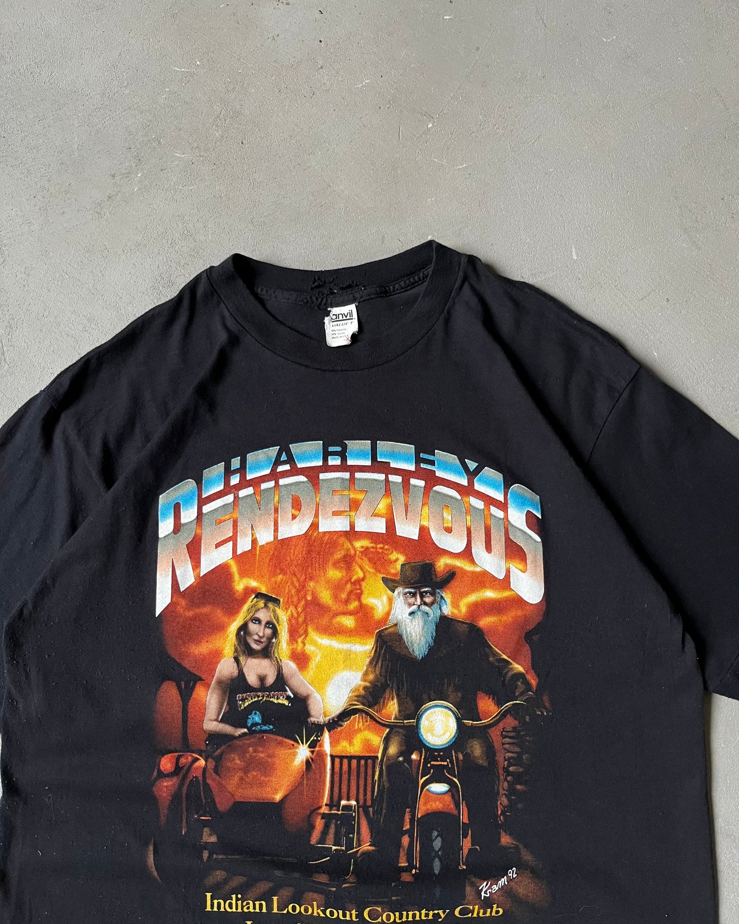 1990s - Distressed Black Harley-Davidson T-Shirt - L