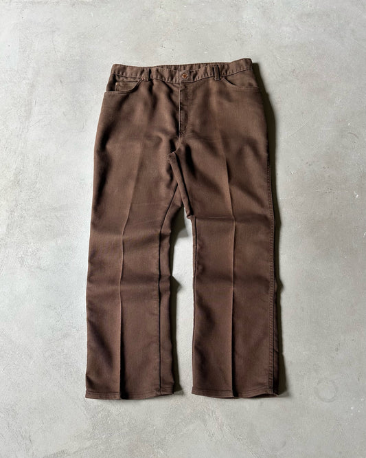 1980s - Brown Long Hole Trousers - 36x31
