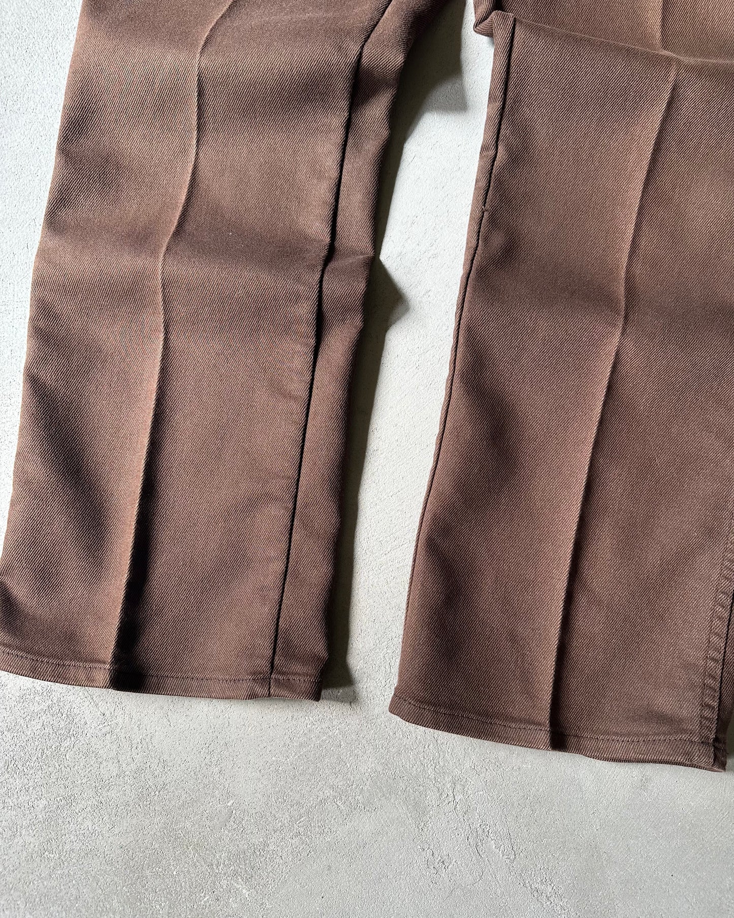 1980s - Brown Long Hole Trousers - 36x31