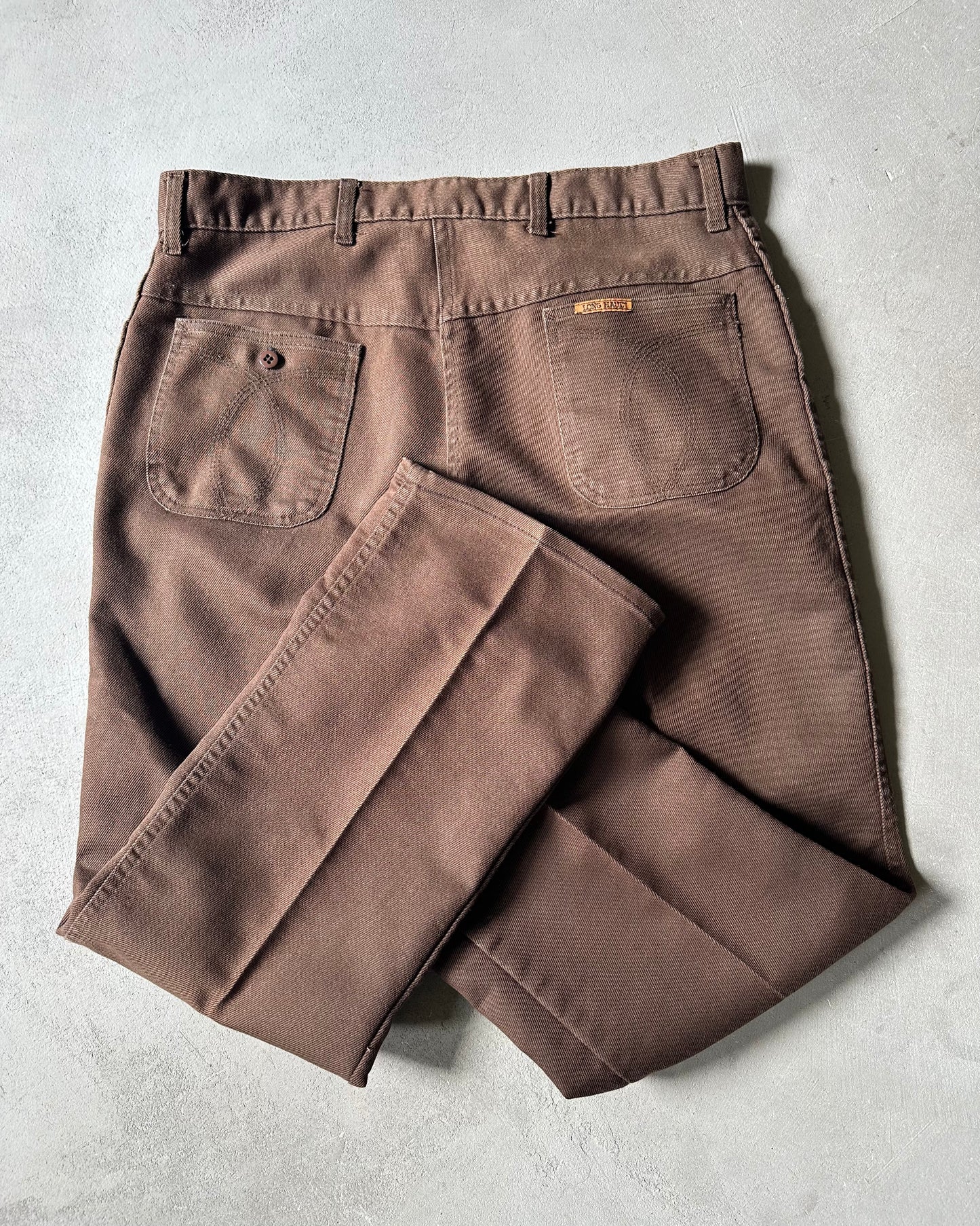 1980s - Brown Long Hole Trousers - 36x31