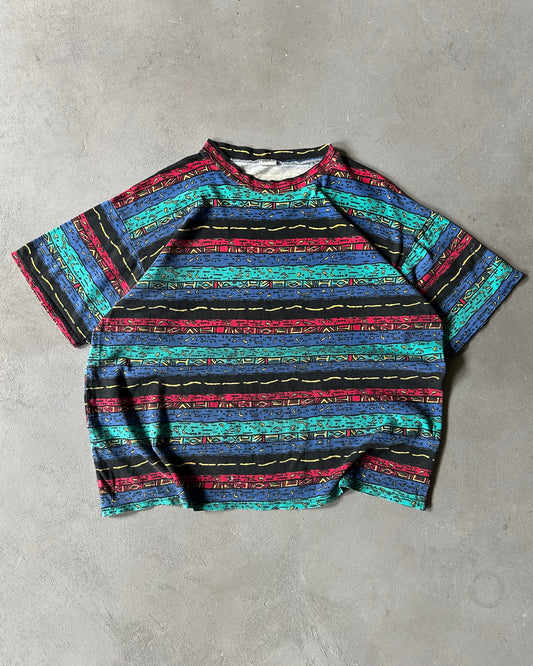 1990s - Blue/Black Surf T-Shirt - L