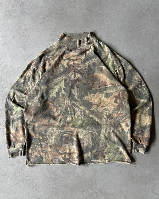 1990s - Camo Mockneck Longsleeve - L