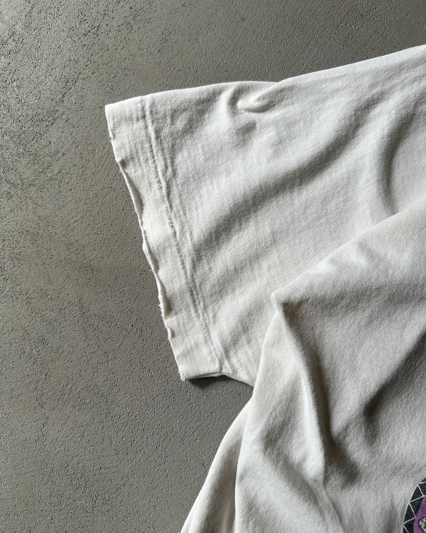 1990s - Distressed White Safari T-Shirt - XL