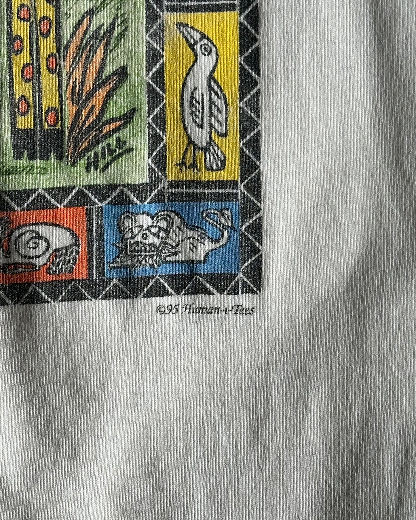 1990s - Distressed White Safari T-Shirt - XL