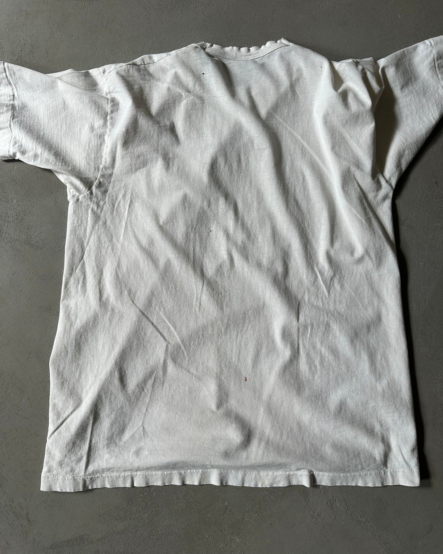 1990s - Distressed White Safari T-Shirt - XL