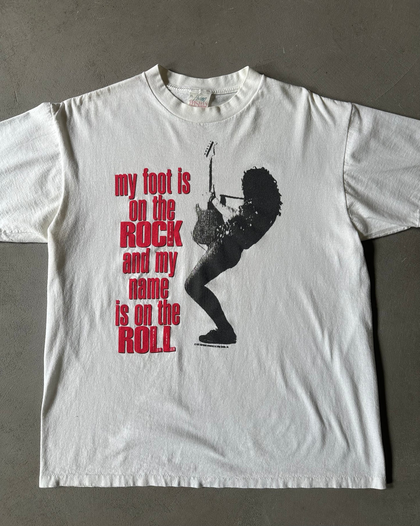 1990s - White Rock & Roll T-Shirt - XL