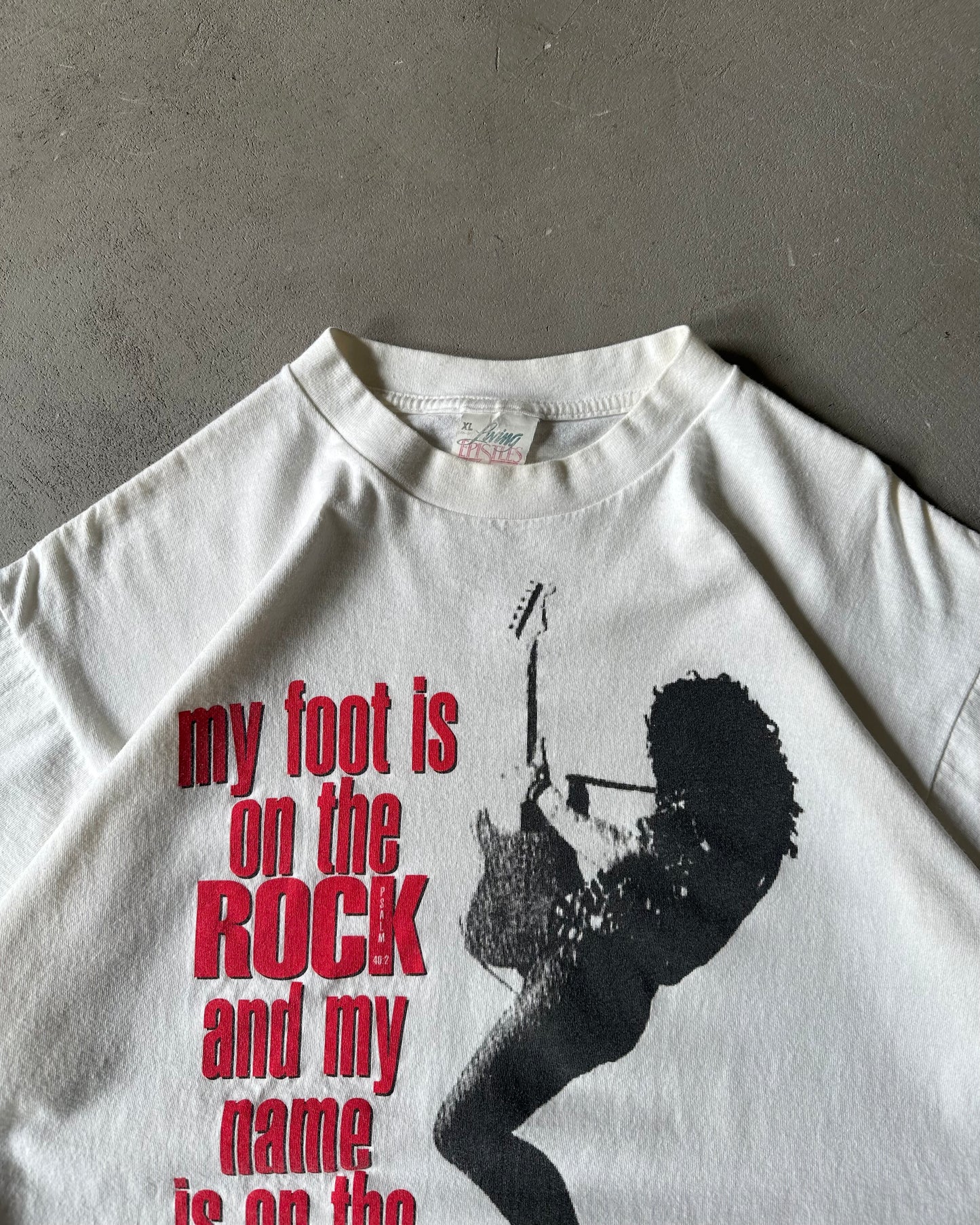 1990s - White Rock & Roll T-Shirt - XL