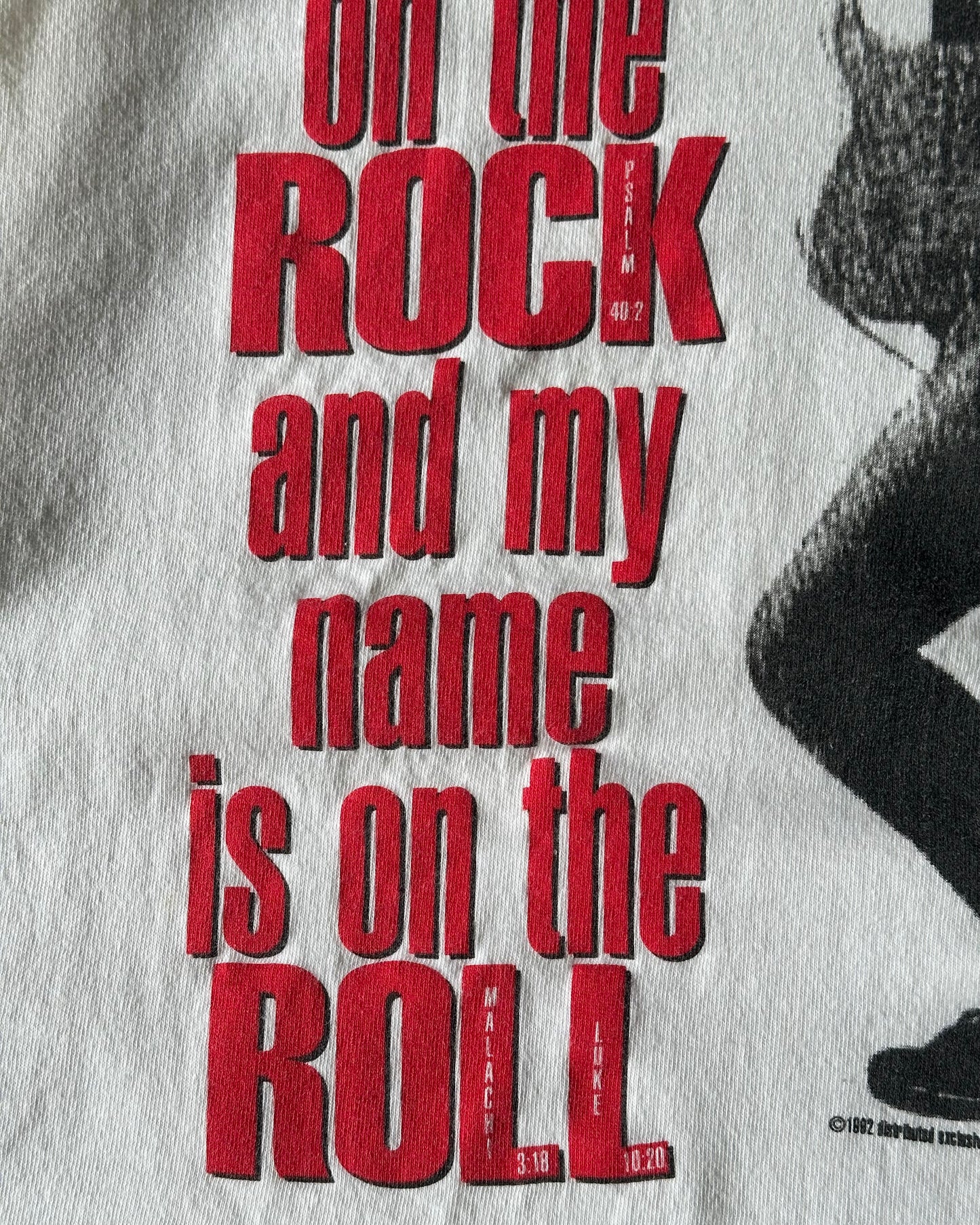 1990s - White Rock & Roll T-Shirt - XL