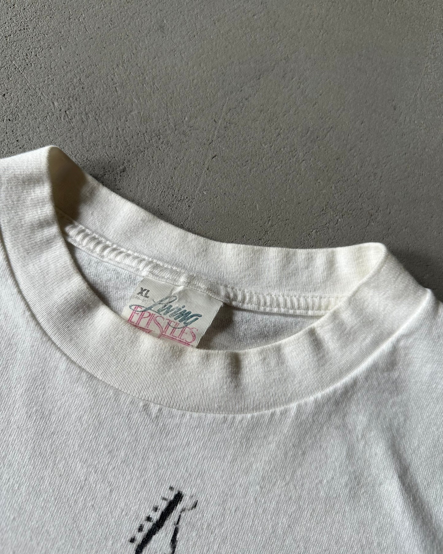 1990s - White Rock & Roll T-Shirt - XL