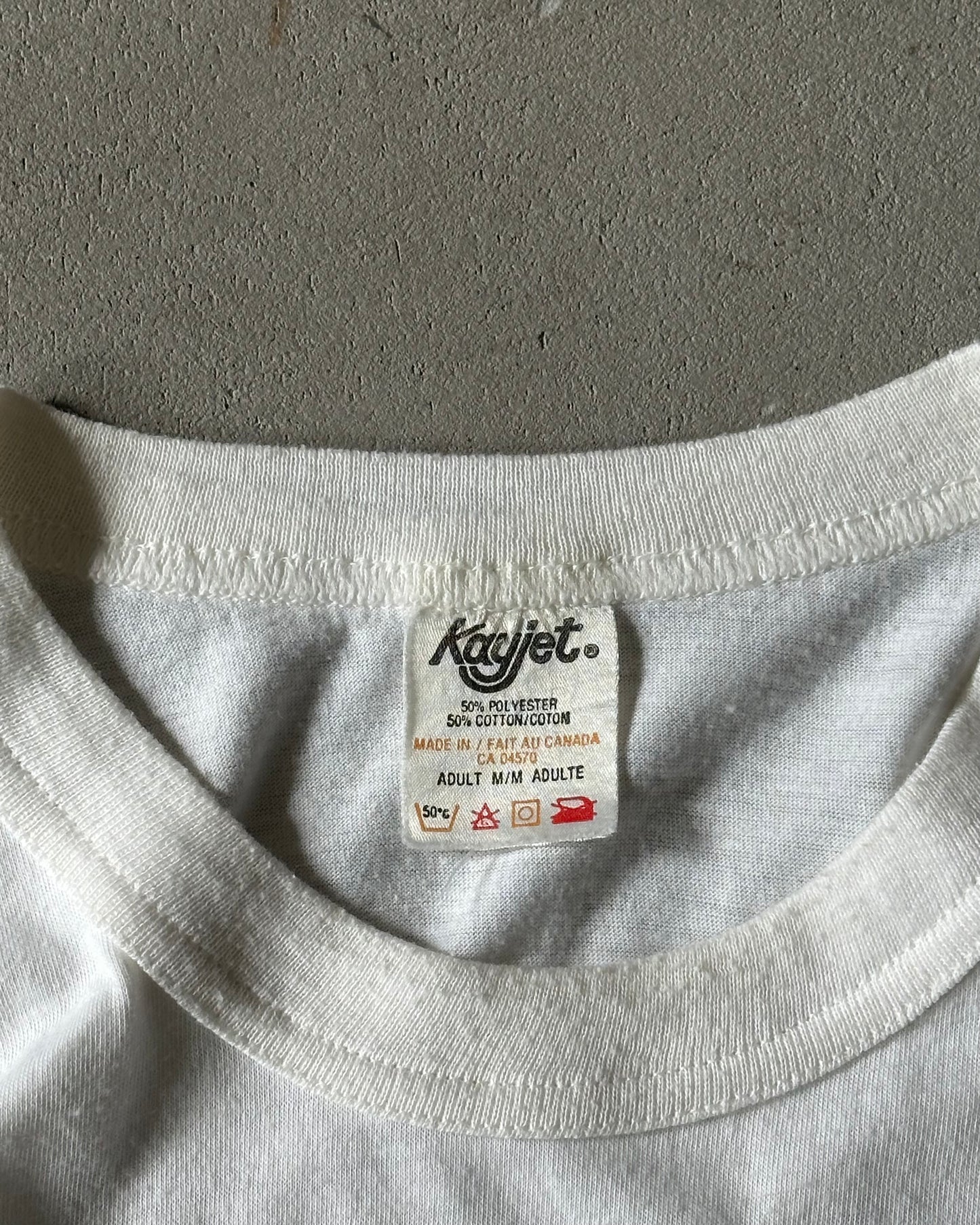 1980s - White Sam Safety Hazard T-Shirt - S/M