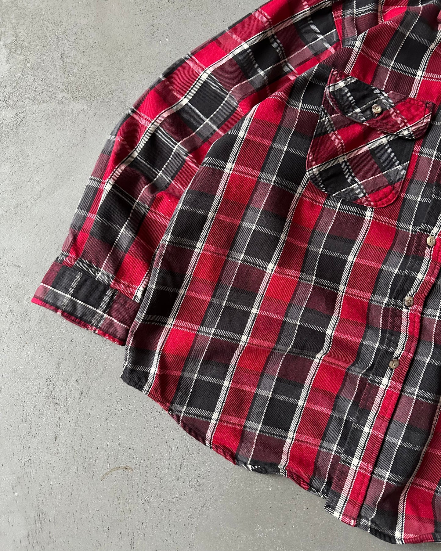 1990s - Red/black Carhartt Plaid Flannel - L