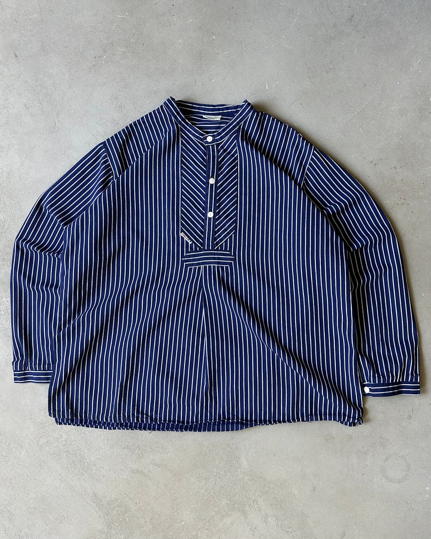 1980s - Navy Euro Fisherman Shirt - L