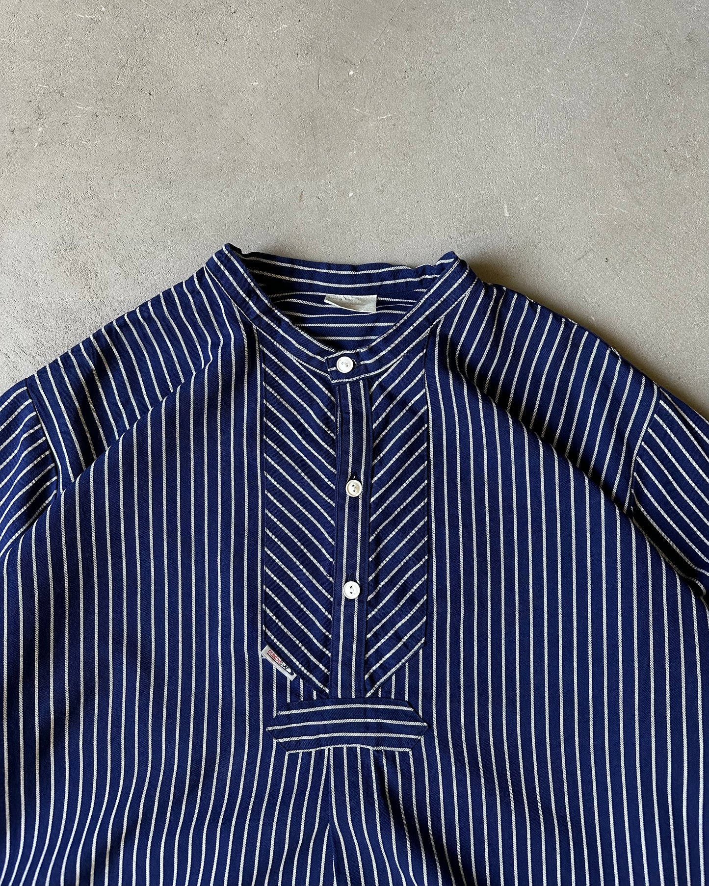 1980s - Navy Euro Fisherman Shirt - L