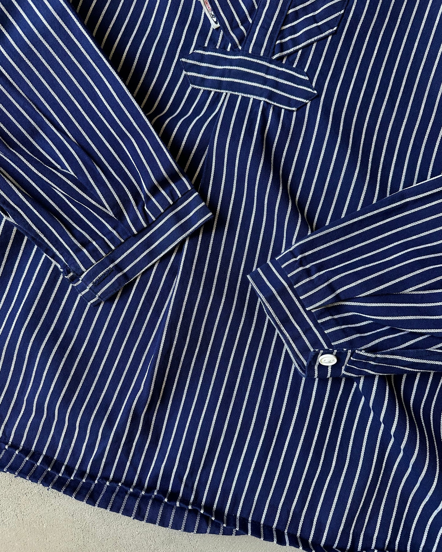 1980s - Navy Euro Fisherman Shirt - L